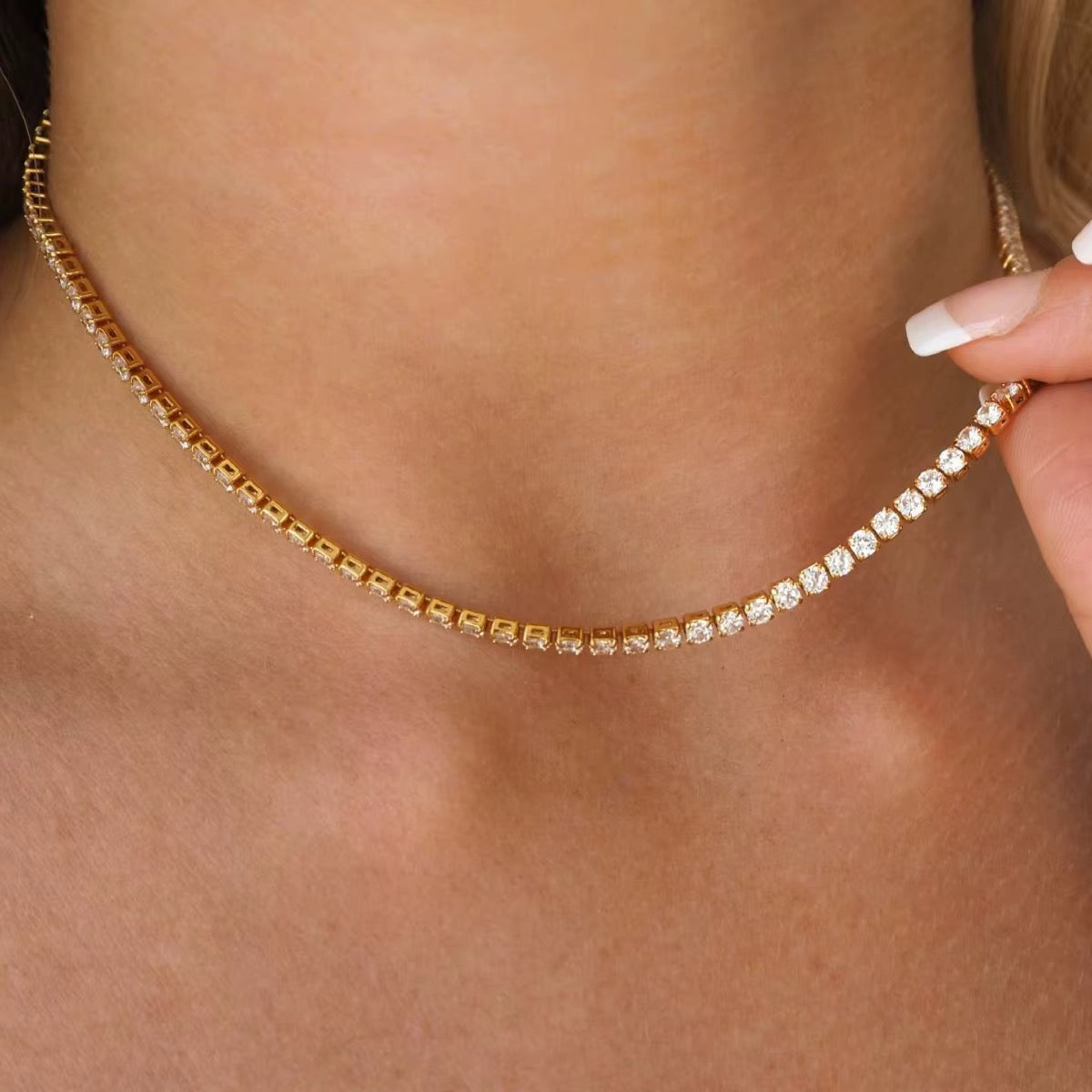 Evert Tennis Necklace – Gold & Silver