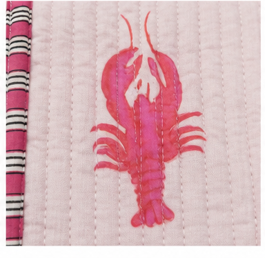 Lobster Scalloped Trim Coastal Pink Tote