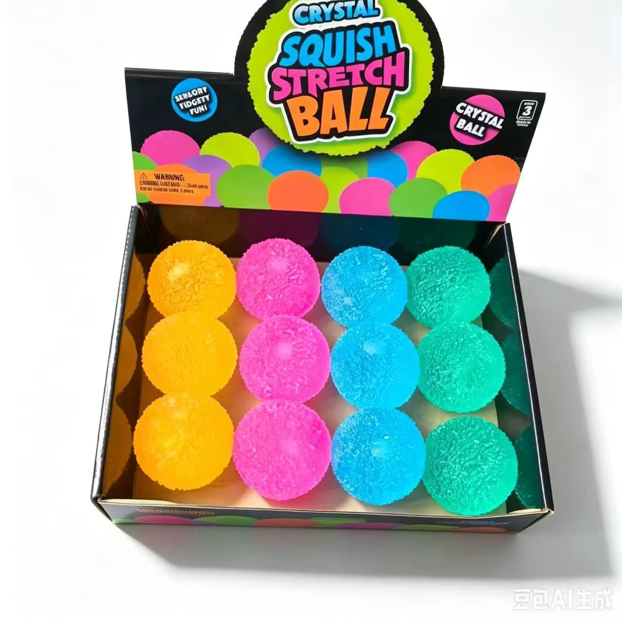 Crystal Pop Textured Squishy Ball – Assorted Colors