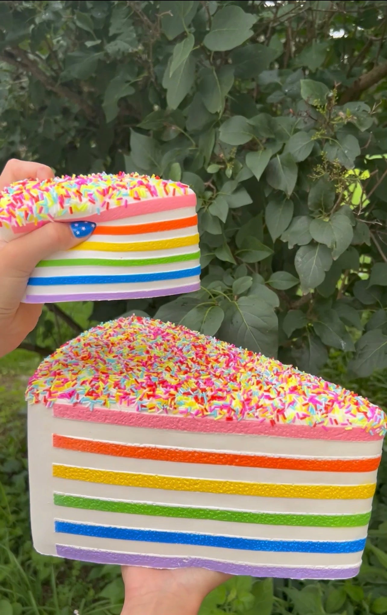 Jumbo Rainbow Sprinkle Cake Squishy | 12” Oversized Stress Toy