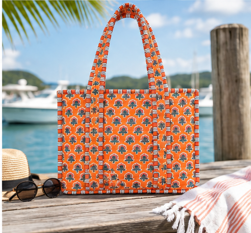 Tahitian Sunrise Quilted Tote