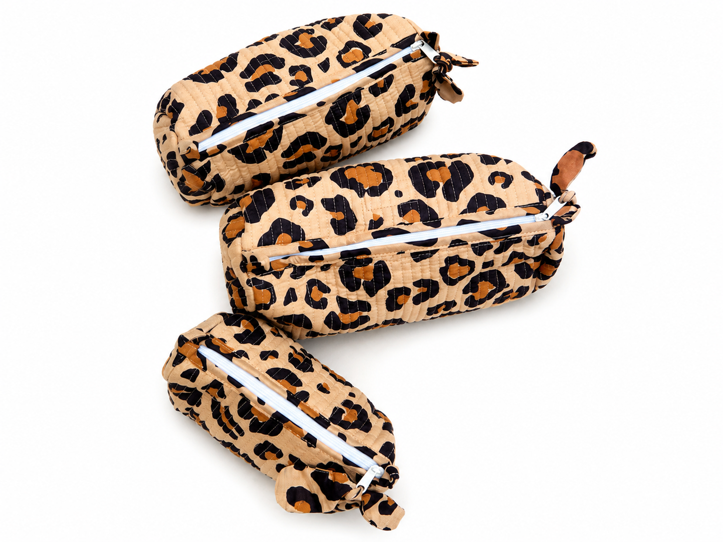 Wild Side Leopard Block Print 3 Piece Cosmetic Set