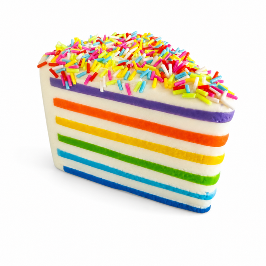 Mini Rainbow Cake Squishy Foam Cake Squishy Toy with Rainbow Sprinkles | Individually Wrapped Sensory Squishy
