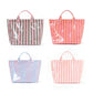 Preppy Pool Tote Bag | Striped Vinyl Beach Tote