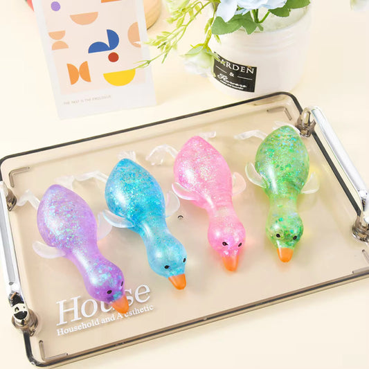 Glitter Duck Squishy- Stretchy Stress Relief Fidget Toy - restock 5/8