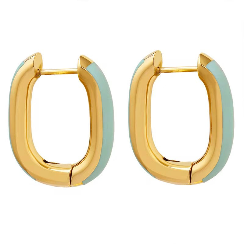 Sea Enamel Earrings
