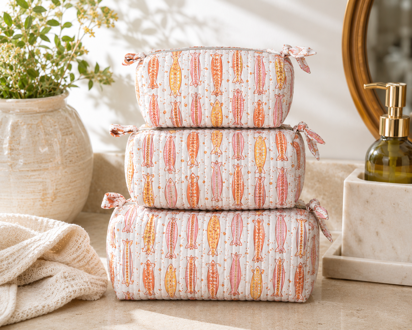 Fish Cosmetic Bag Set