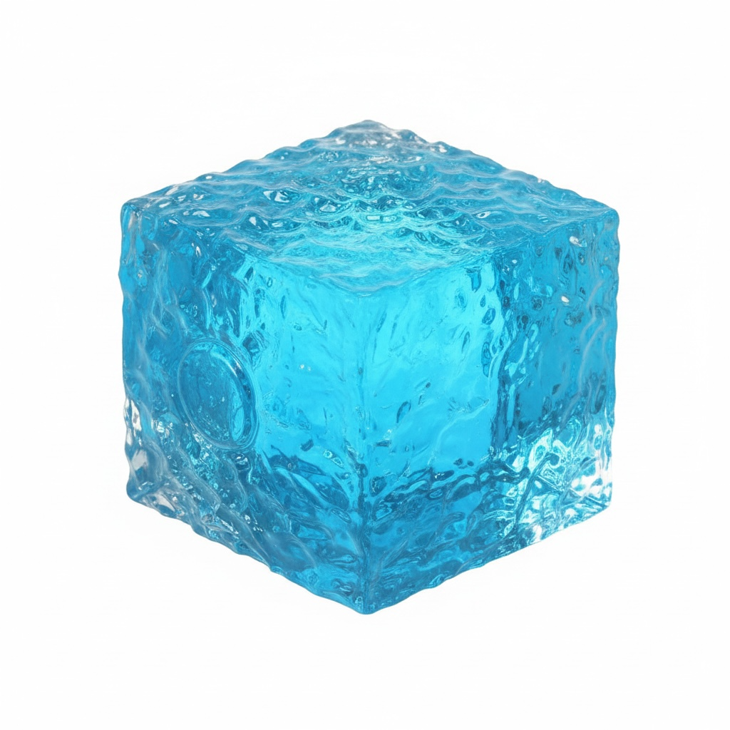 Blue Ice Cube Squishy – 2-Inch Textured Sensory Toy