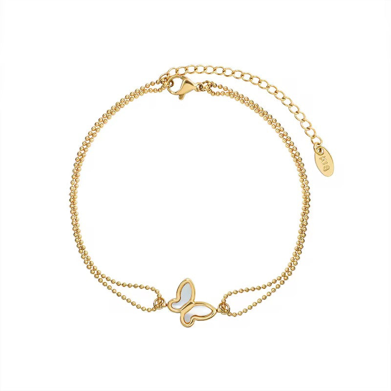 Gold Butterfly Anklet – Minimalist Summer Jewelry
