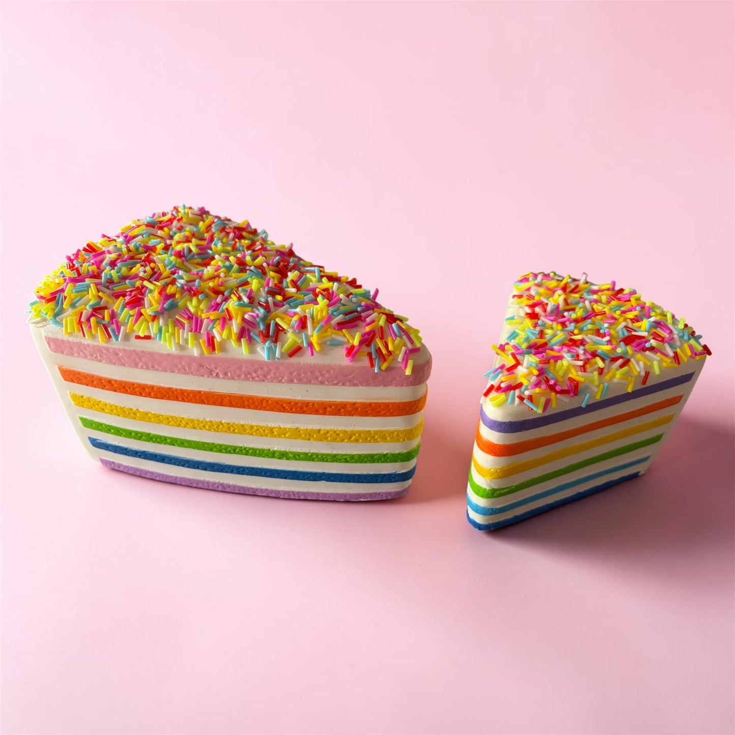OG Rainbow Cake Squishy Set of 15 – Slow Rise Foam Cake Slice Toy with Rainbow Sprinkles | Individually Wrapped Sensory Squishy