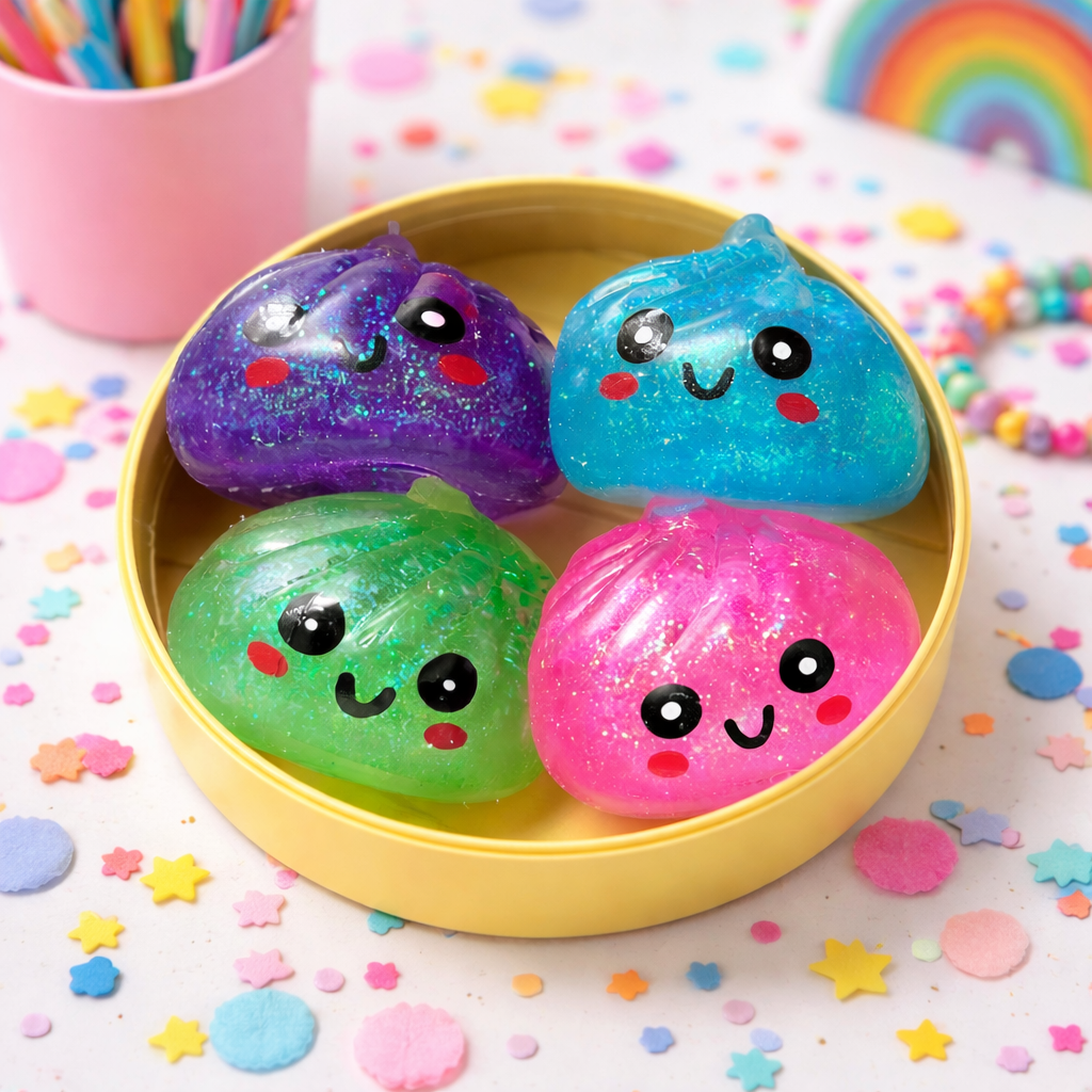 Mini Dumpling Squishy Set of 12 (4 Pack) Case Pack | Cute Sensory Stress Toys