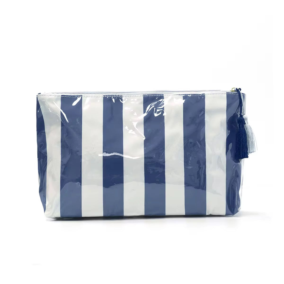 Preppy Stripe Cosmetic Bag – Waterproof Makeup Bag, Travel Toiletry Pouch