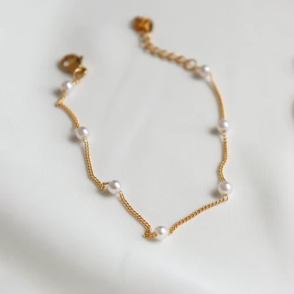 Pearl Anklet | Dainty Gold Beach Jewelry