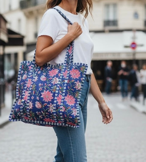 Royal Floral Tote