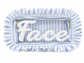 Blue Stripe “Face” Ruffle Cosmetic Bag
