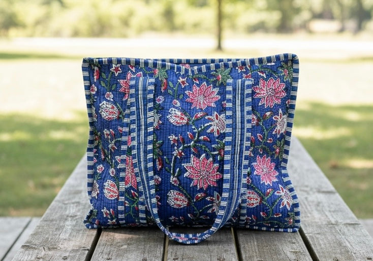 Royal Floral Tote
