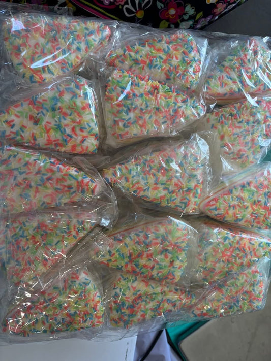 OG Rainbow Cake Squishy Set of 15 – Slow Rise Foam Cake Slice Toy with Rainbow Sprinkles | Individually Wrapped Sensory Squishy