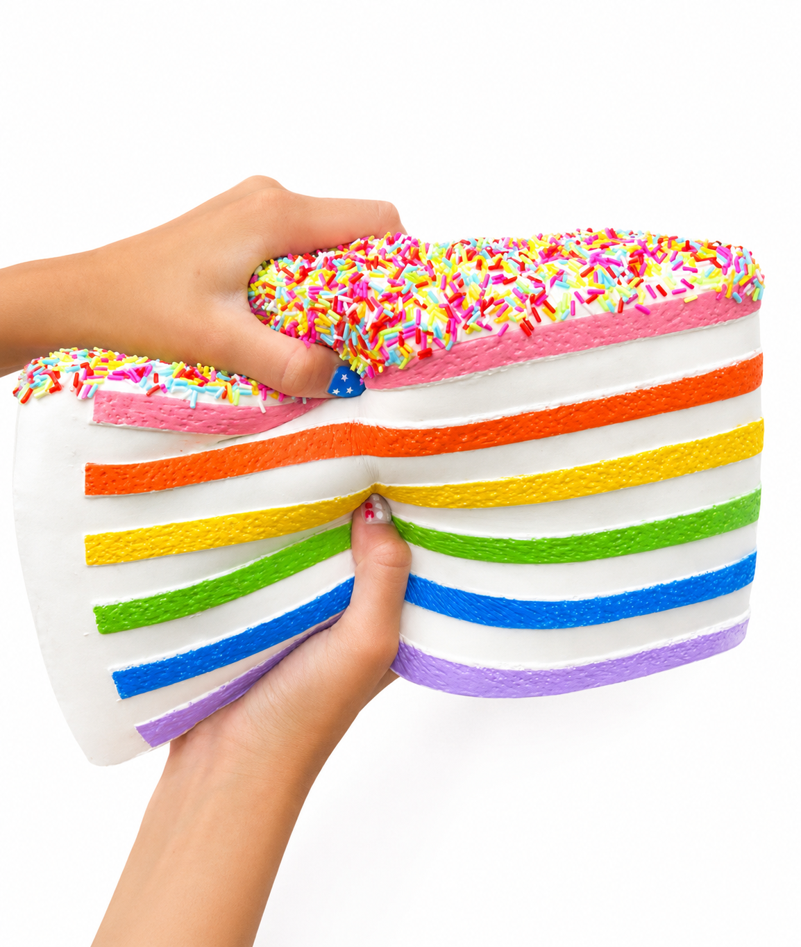 Jumbo Rainbow Sprinkle Cake Squishy | 12” Oversized Stress Toy