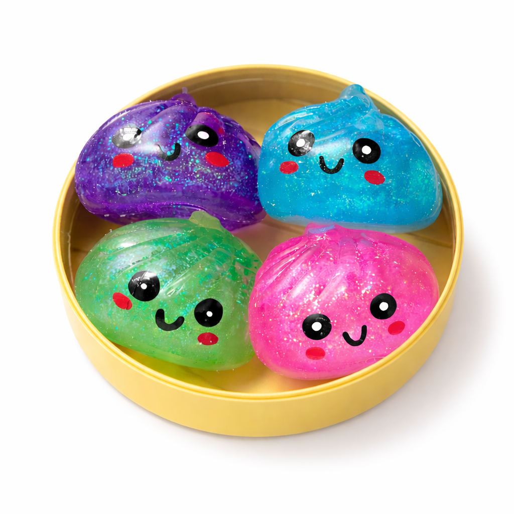 Mini Dumpling Squishy Set of 12 (4 Pack) Case Pack | Cute Sensory Stress Toys