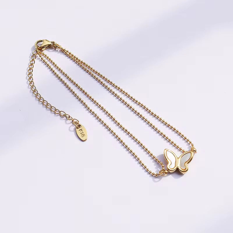 Gold Butterfly Anklet – Minimalist Summer Jewelry