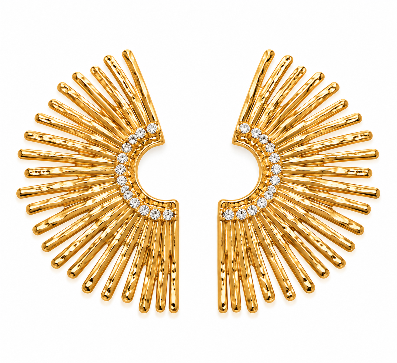 Soleil Gold Sunburst Statement Earrings