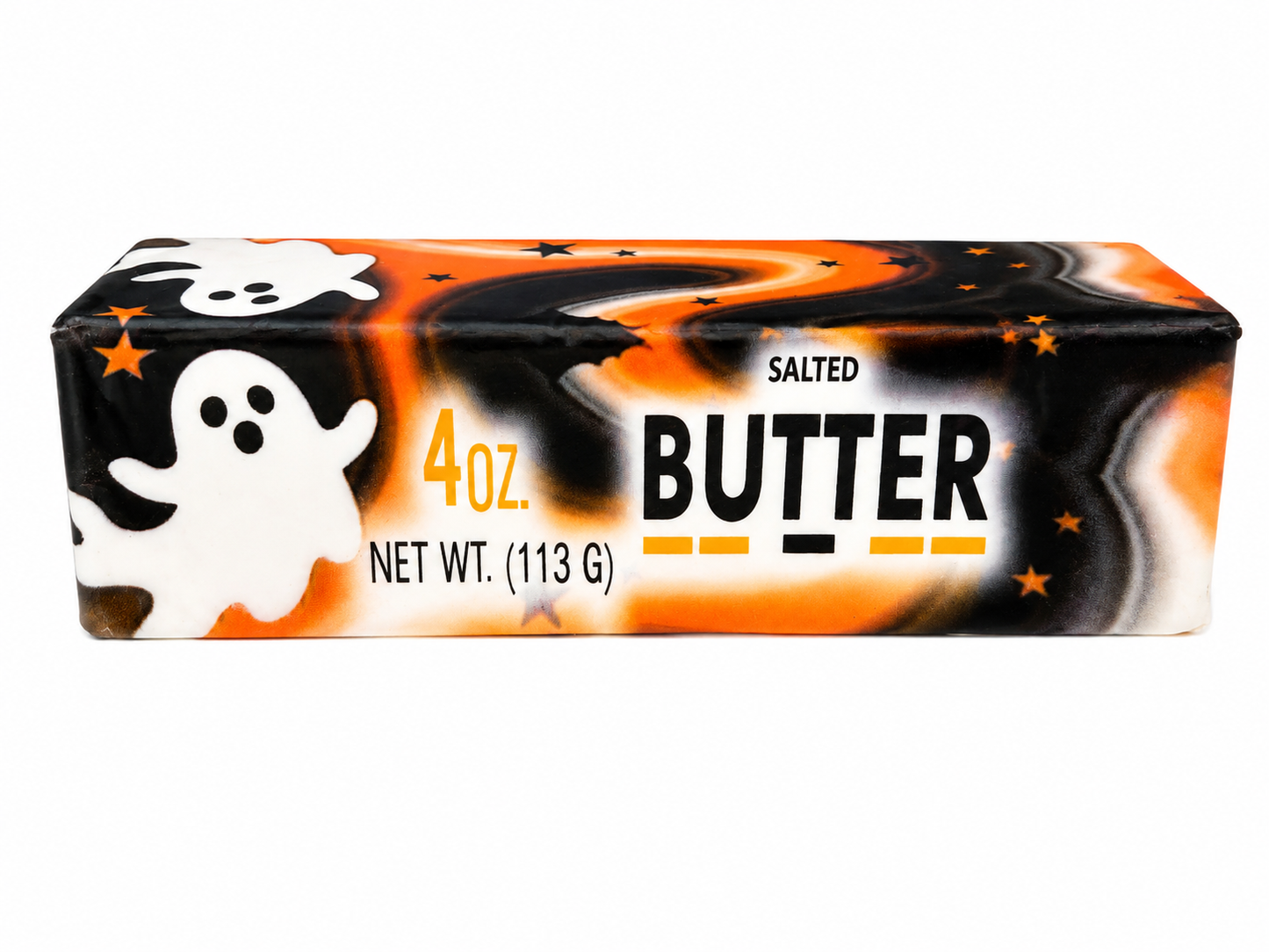 Halloween Ghost Butter Squishy – Orange & Black Slow Rise Butter Toy