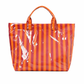 Preppy Pool Tote Bag | Striped Vinyl Beach Tote