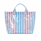 Preppy Pool Tote Bag | Striped Vinyl Beach Tote