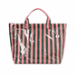 Preppy Pool Tote Bag | Striped Vinyl Beach Tote