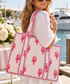 Lobster Scalloped Trim Coastal Pink Tote