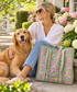 Spring Garden Floral Quilted Tote Bag