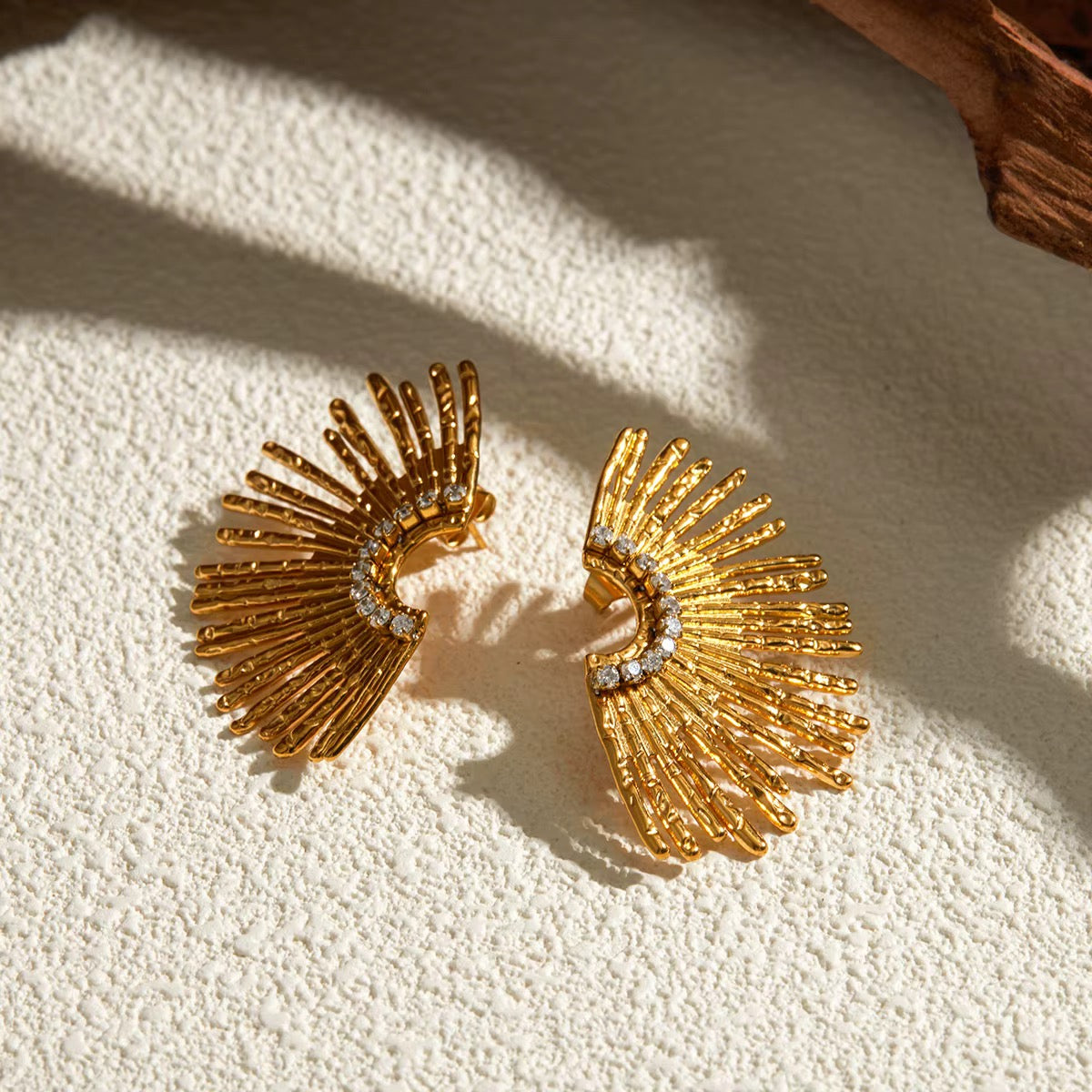 Soleil Gold Sunburst Statement Earrings