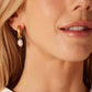 Positano Gold Pearl Drop Hoop Earrings