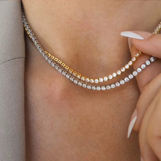 Evert Tennis Necklace – Gold & Silver