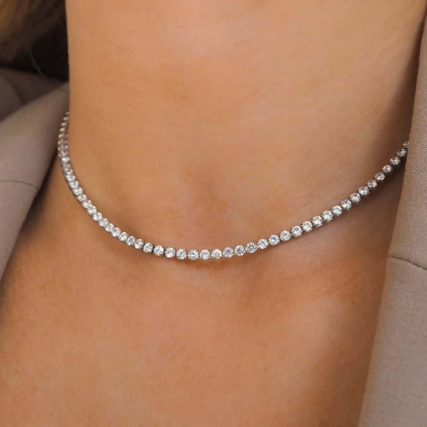 Evert Tennis Necklace – Gold & Silver