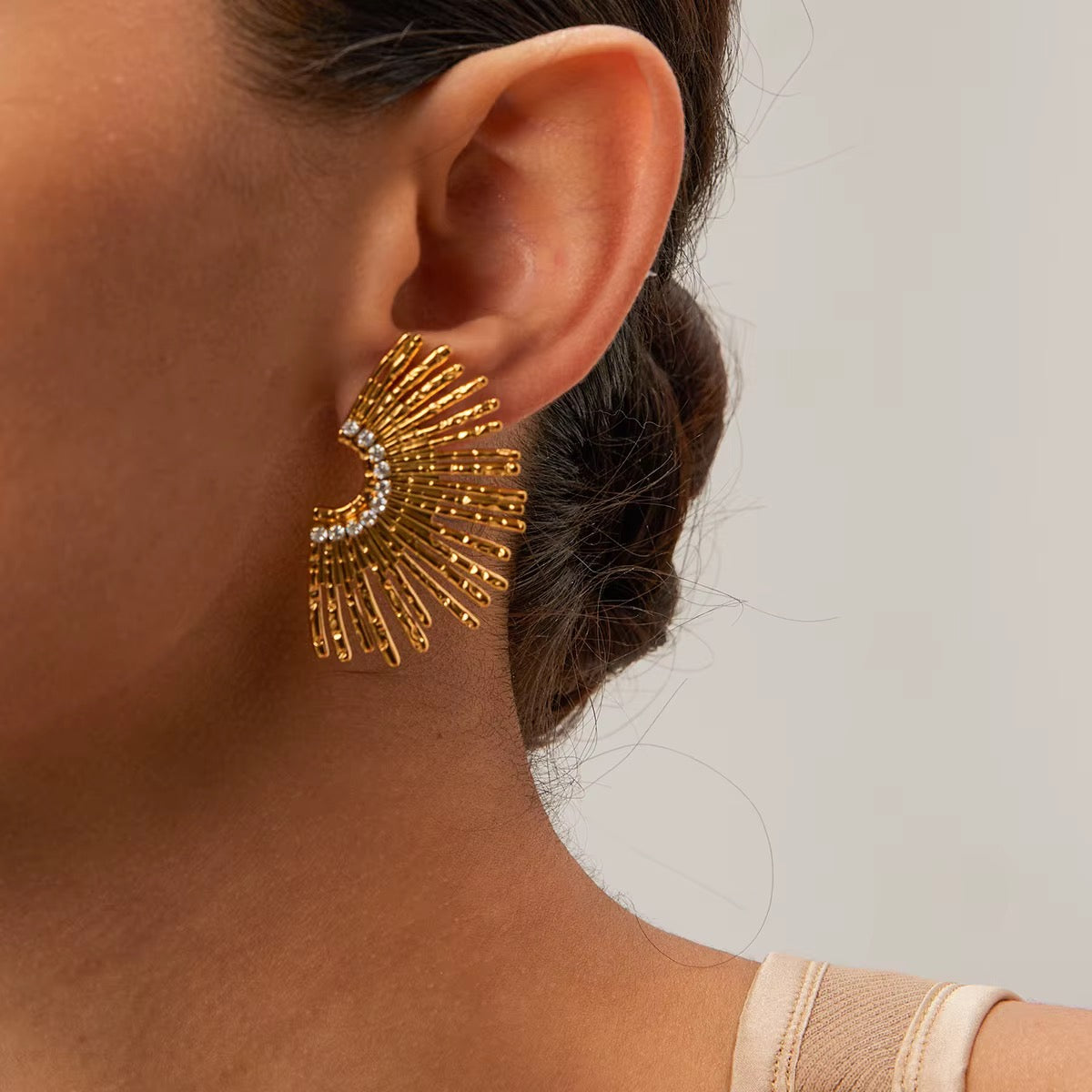 Soleil Gold Sunburst Statement Earrings