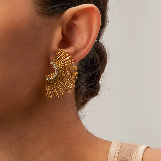 Soleil Gold Sunburst Statement Earrings