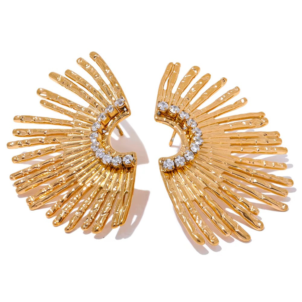 Soleil Gold Sunburst Statement Earrings