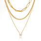 Valentina Gold Triple-Layer Solitaire Necklace