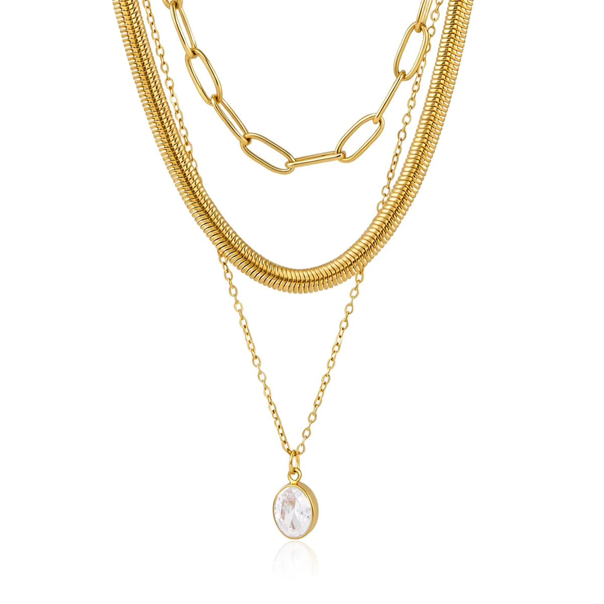 Vivienne Gold Triple-Layer Pendant Necklace