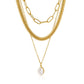 Vivienne Gold Triple-Layer Pendant Necklace
