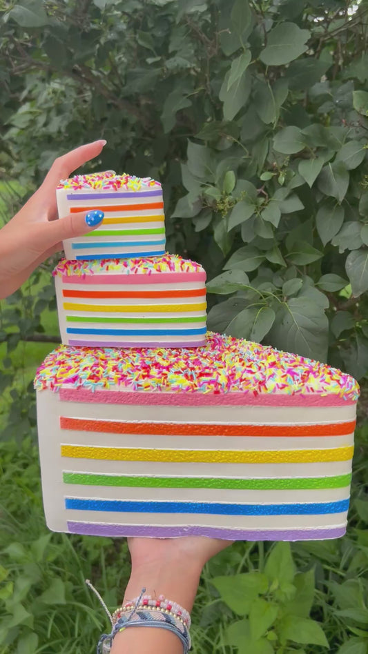 Rainbow Cake Squishy – Foam Sensory Stress Toy